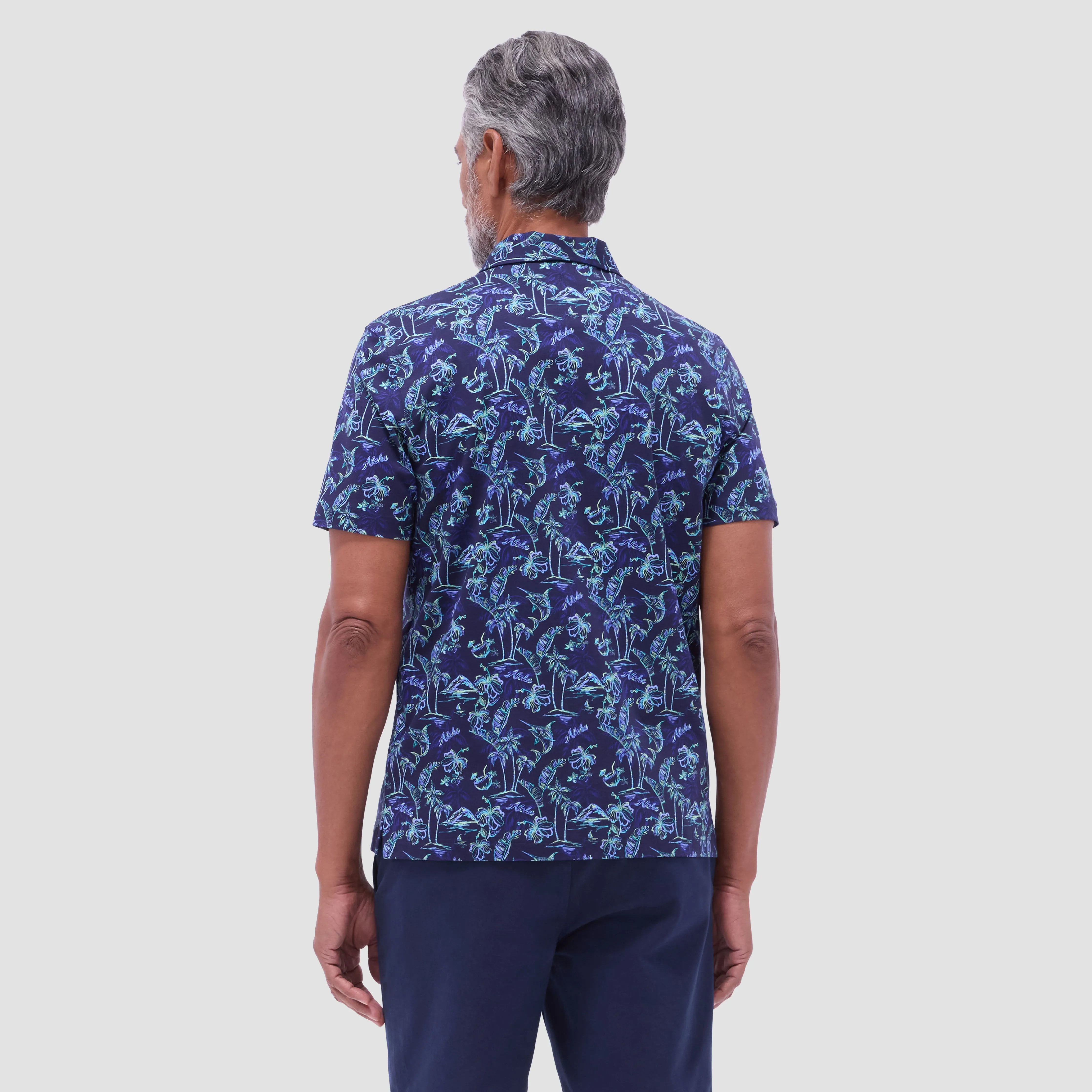 Hendrix Hawaiian Print Polo Shirt