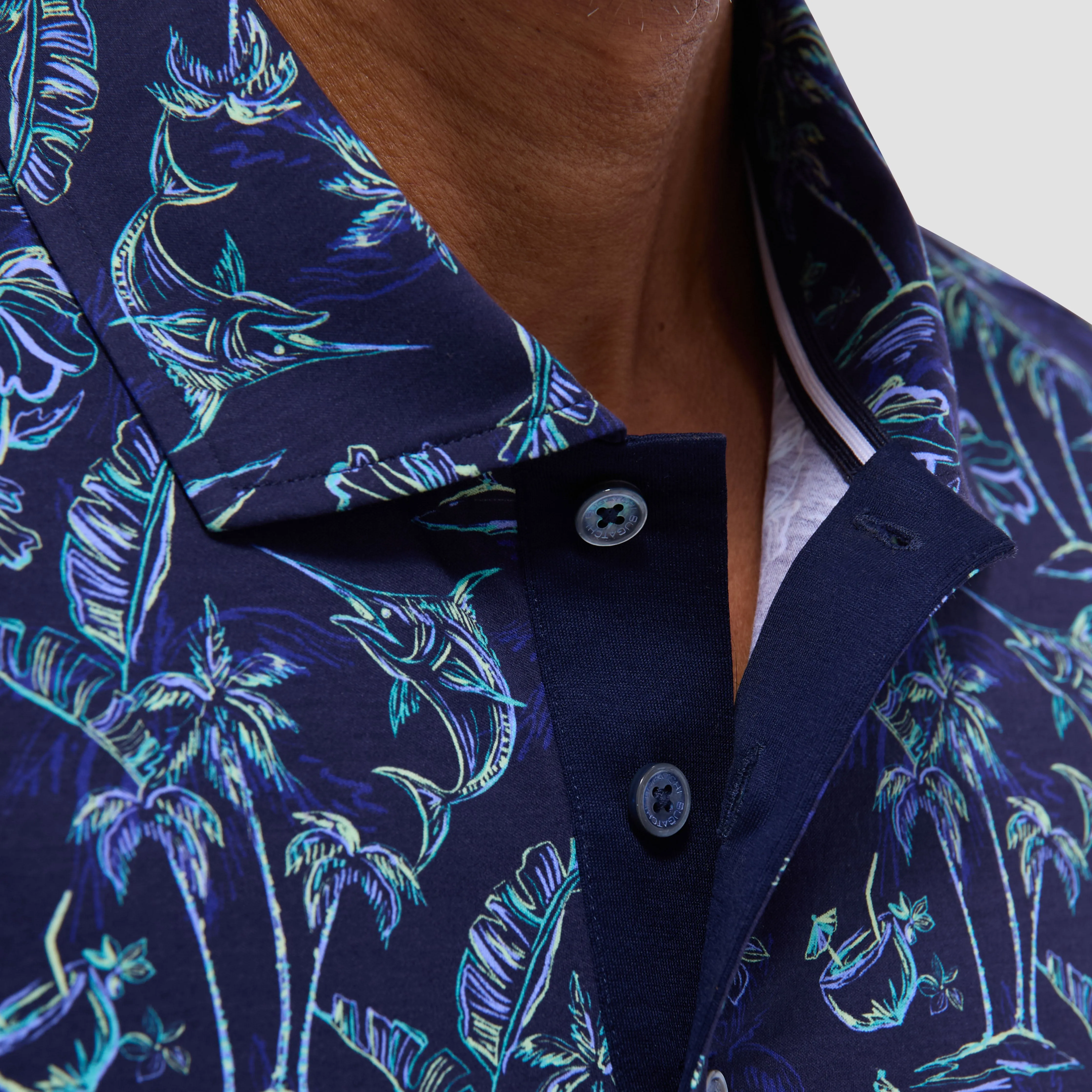 Hendrix Hawaiian Print Polo Shirt