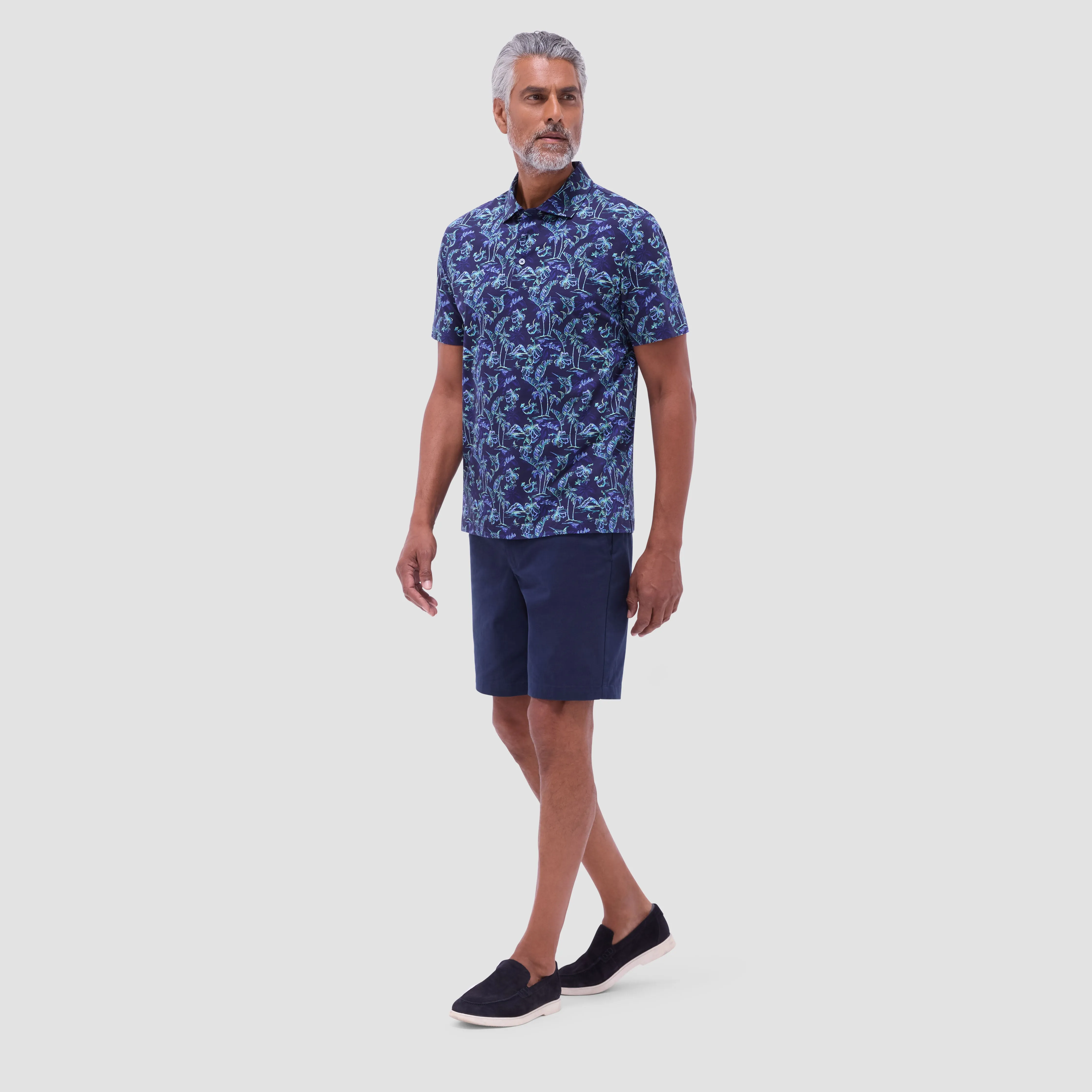 Hendrix Hawaiian Print Polo Shirt