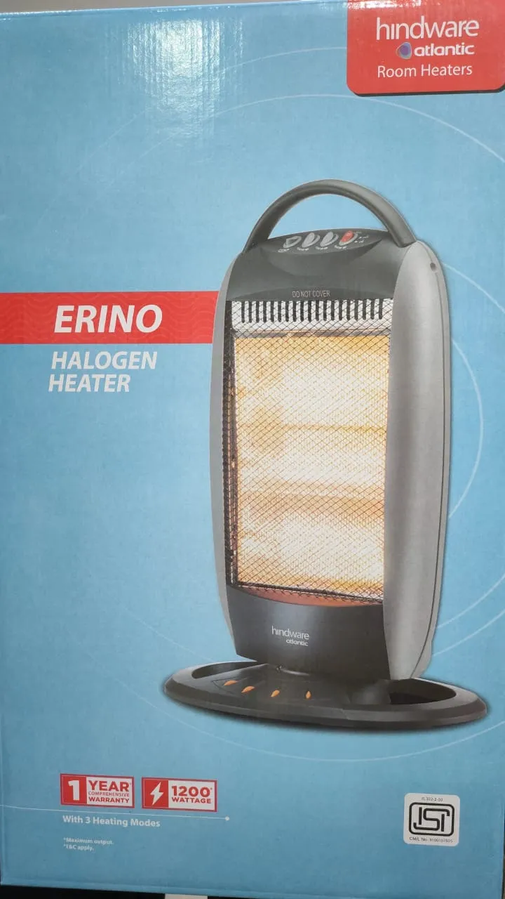 Hindware Atlantic 1200-Watt Halogen Room Heater- Erino , Grey, (HHRHEN21GNL1)