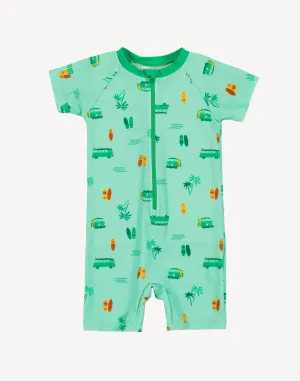 Infant Boys Aloes One Piece UPF 50 Rashguard Swimsuit