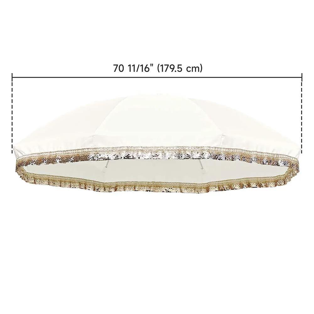 LAGarden Jazz Age Fringe Umbrella Canopy 6ft 8-Rib