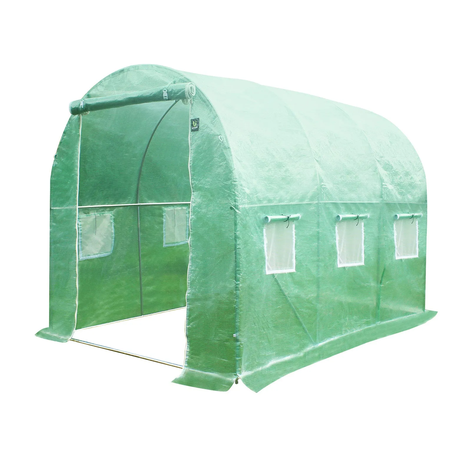 Livsip Greenhouse Walk in Garden Shed Green House 3X2X2M Plant Storage Lawn
