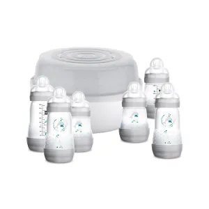 MAM Easy Start Bottle & Microwave Steriliser Set (Grey)