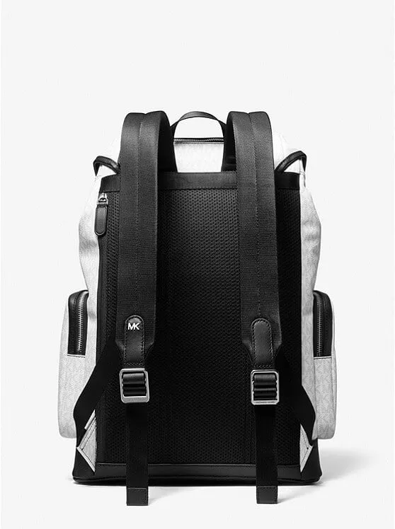 Michael Kors Hudson Logo Backpack, Black/Light Gray