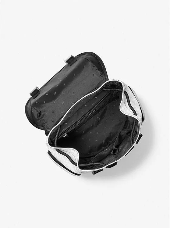Michael Kors Hudson Logo Backpack, Black/Light Gray