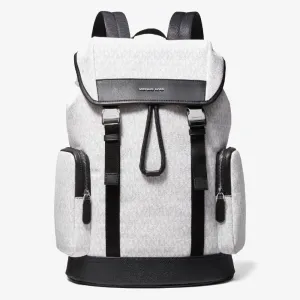 Michael Kors Hudson Logo Backpack, Black/Light Gray