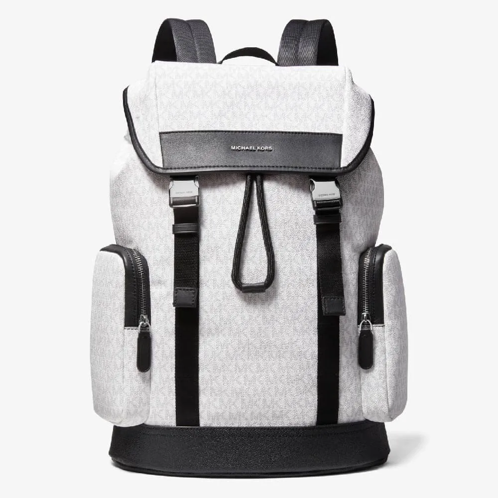 Michael Kors Hudson Logo Backpack, Black/Light Gray