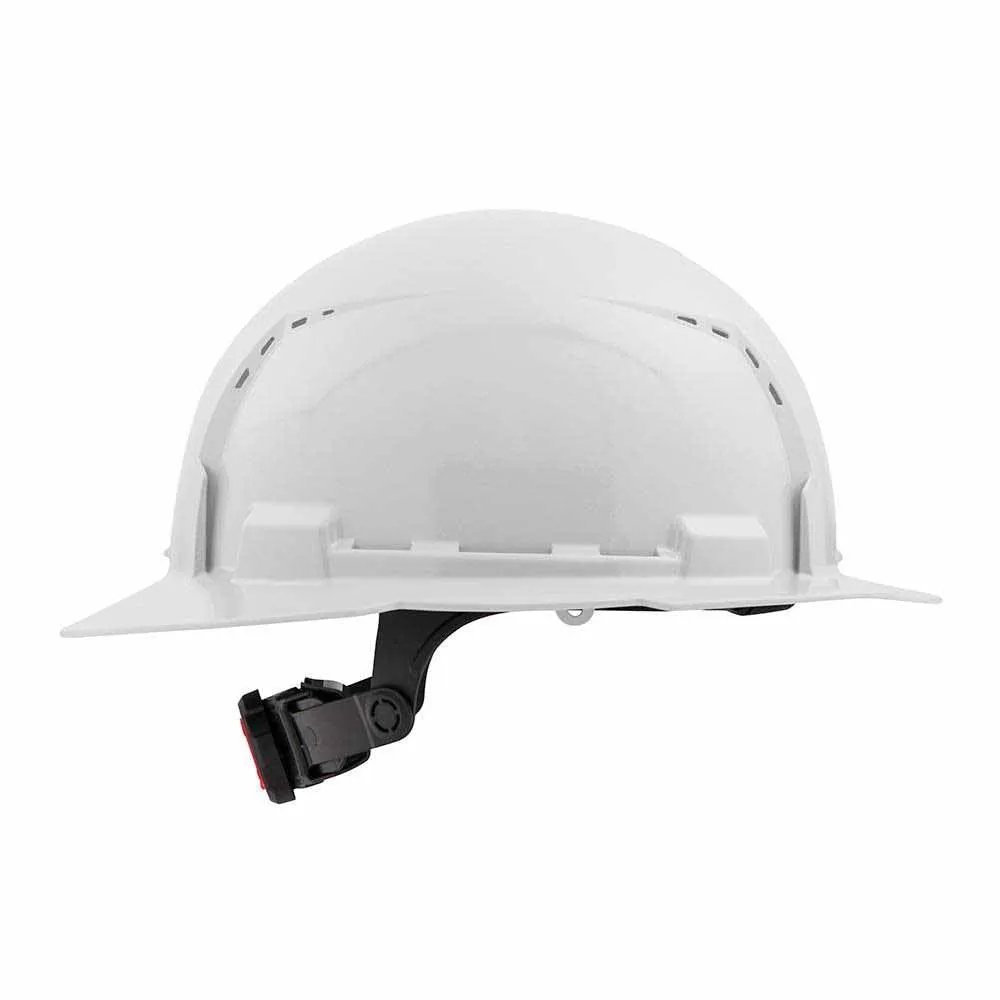 Milwaukee 48-73-1221 White Full Brim Vented Hard Hat with 6PT Ratcheting Suspension – Type 1 Class C