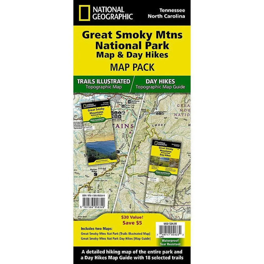 National Geographic Great Smoky Mountains Day Hikes & National Park Map [Map Pack Bundle]