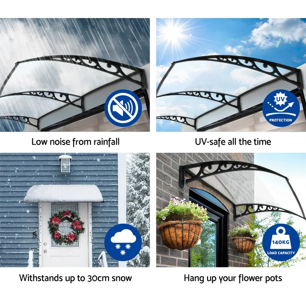 Outdoor DIY Door Window Awning French Style Cafe Canopy Sun Shield Rain Cover Transparent 1 x 3m