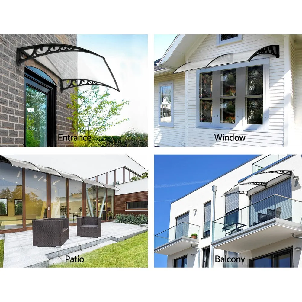 Outdoor DIY Door Window Awning French Style Cafe Canopy Sun Shield Rain Cover Transparent 1 x 3m