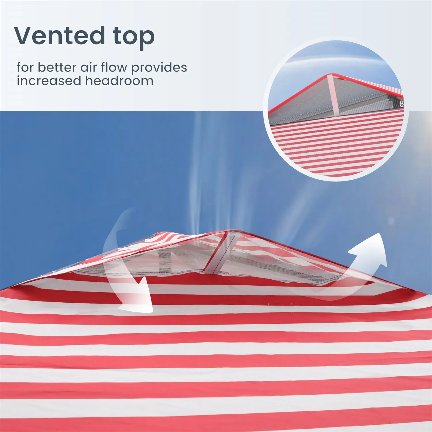 PHI VILLA 10x10Ft Pop Up Canopy Tent with Wheeled Bag,Straight Legs, 100 Sq. Ft