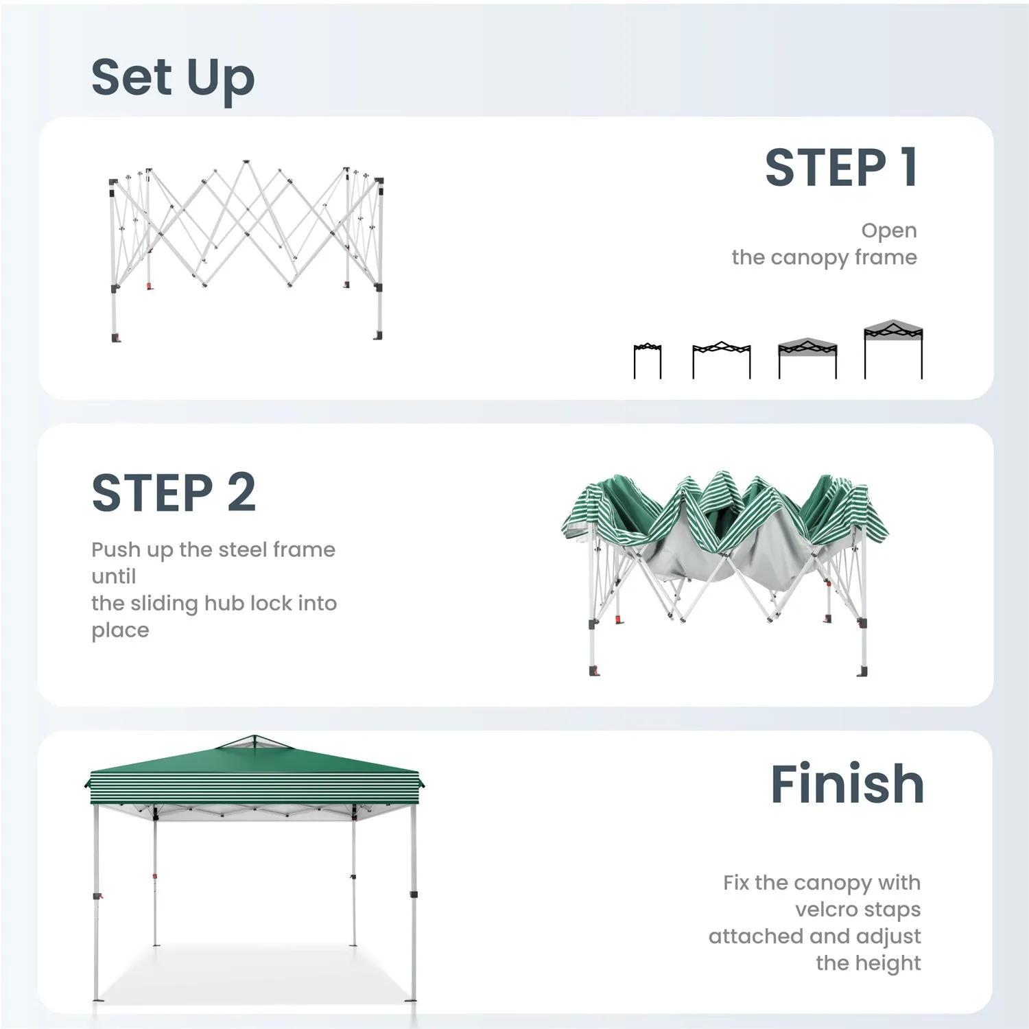 PHI VILLA 10x10Ft Pop Up Canopy Tent with Wheeled Bag,Straight Legs, 100 Sq. Ft