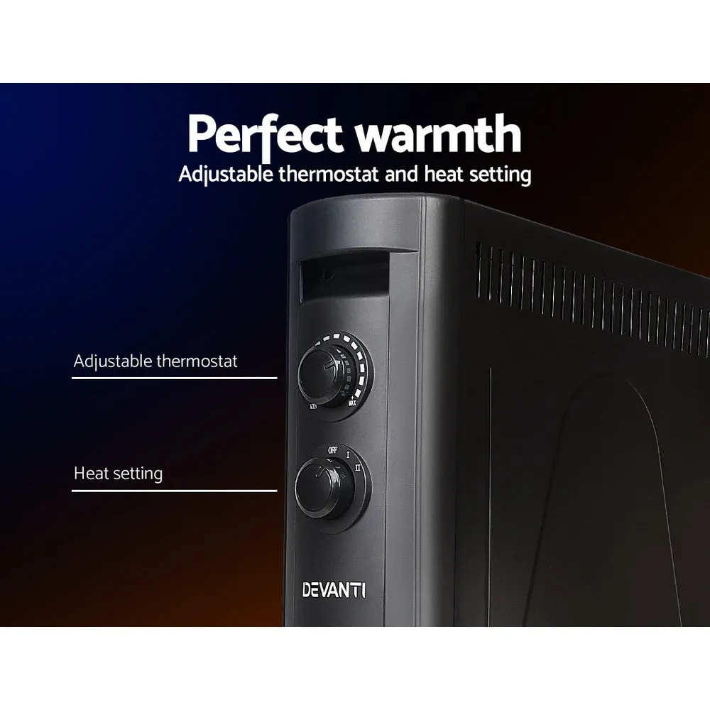 Portable 2200W Infrared Quartz Heater, 2 Heat Settings - Devanti