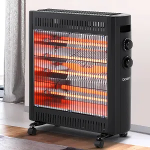 Portable 2200W Infrared Quartz Heater, 2 Heat Settings - Devanti