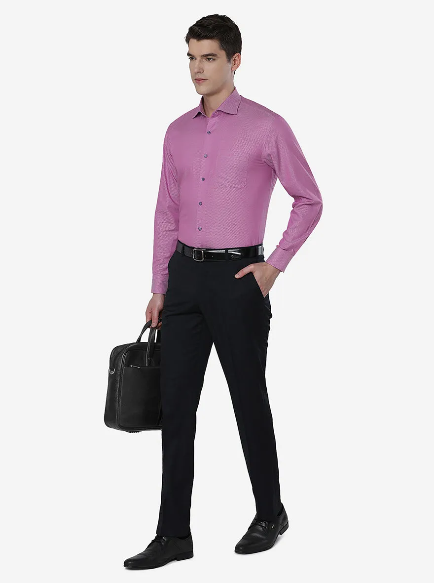 Powder Pink Printed Regular Fit Formal Shirt | JadeBlue