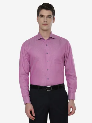 Powder Pink Printed Regular Fit Formal Shirt | JadeBlue