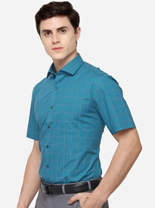 Rama Checked Regular Fit Formal Shirt | JadeBlue