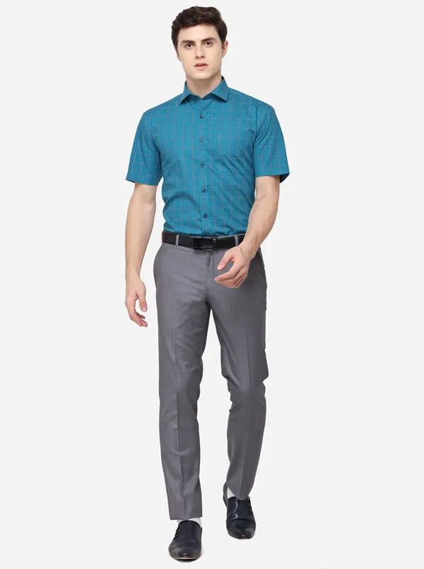 Rama Checked Regular Fit Formal Shirt | JadeBlue