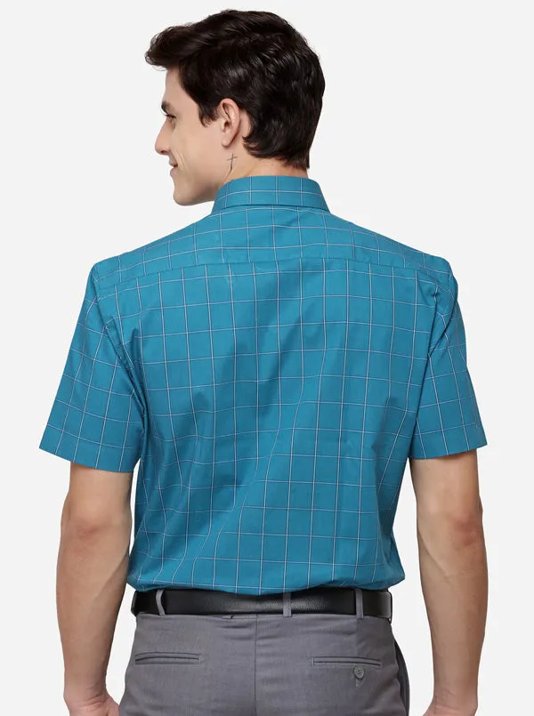 Rama Checked Regular Fit Formal Shirt | JadeBlue