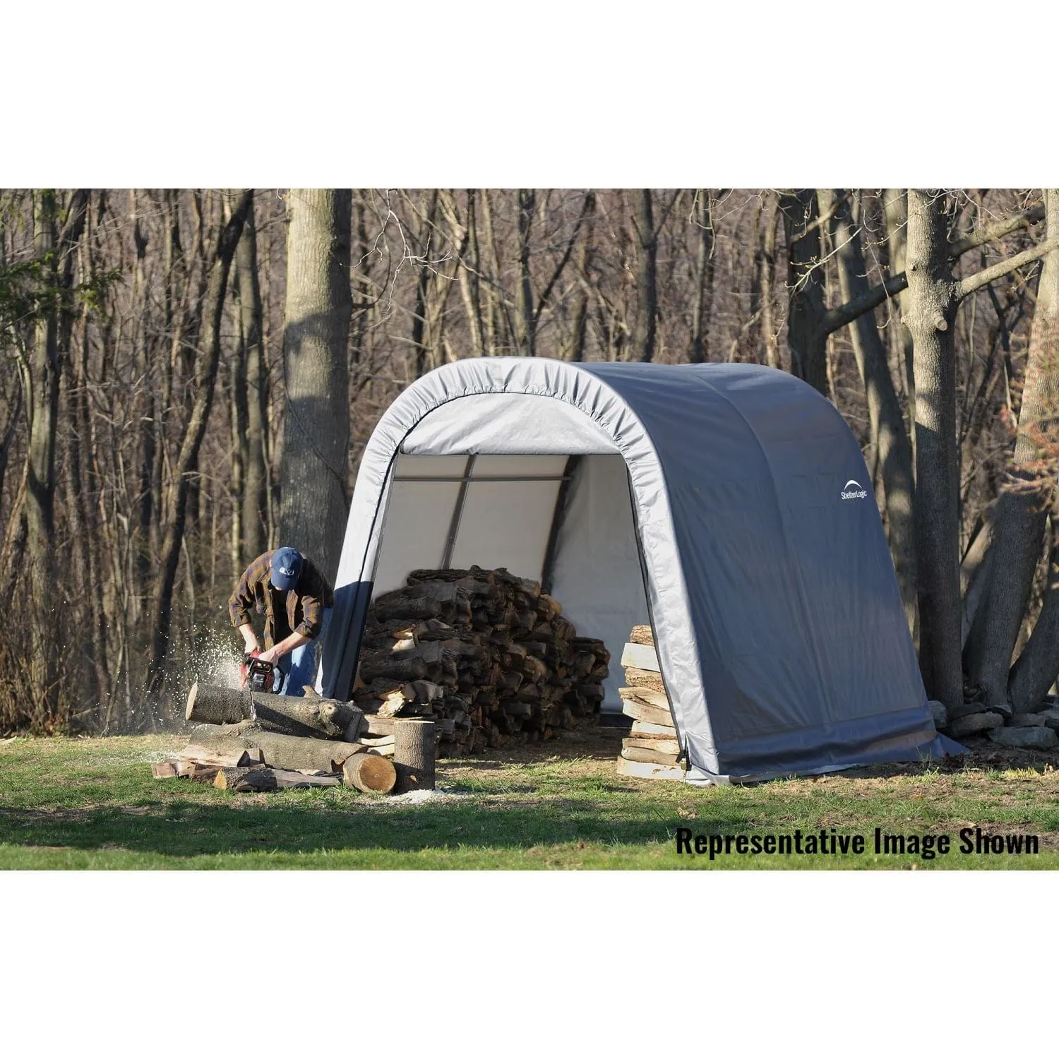 ShelterLogic | ShelterCoat 10 x 12 ft. Wind and Snow Rated Garage Round Gray STD