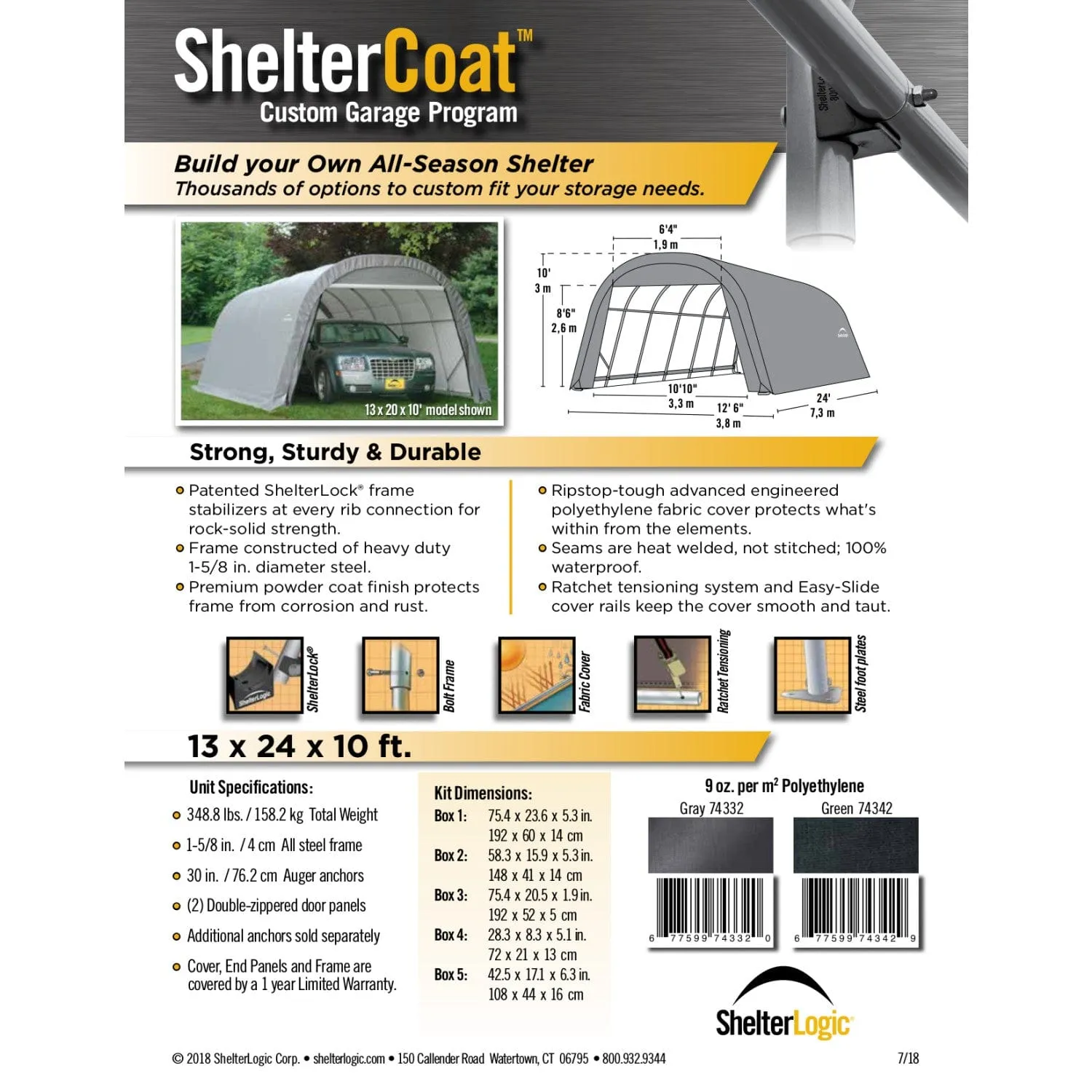 ShelterLogic | ShelterCoat 13 x 24 ft. Wind and Snow Rated Garage Round Gray STD