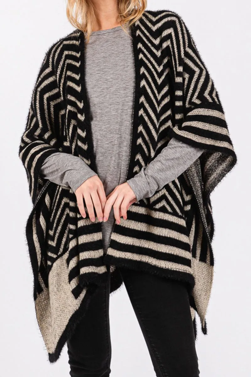 Smoky Mountain Rain Ruana, Black