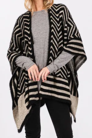Smoky Mountain Rain Ruana, Black