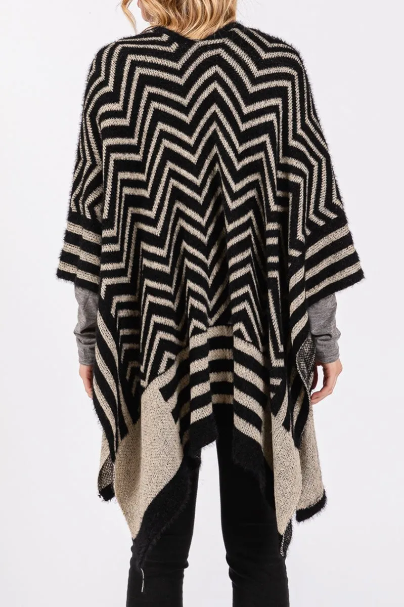 Smoky Mountain Rain Ruana, Black