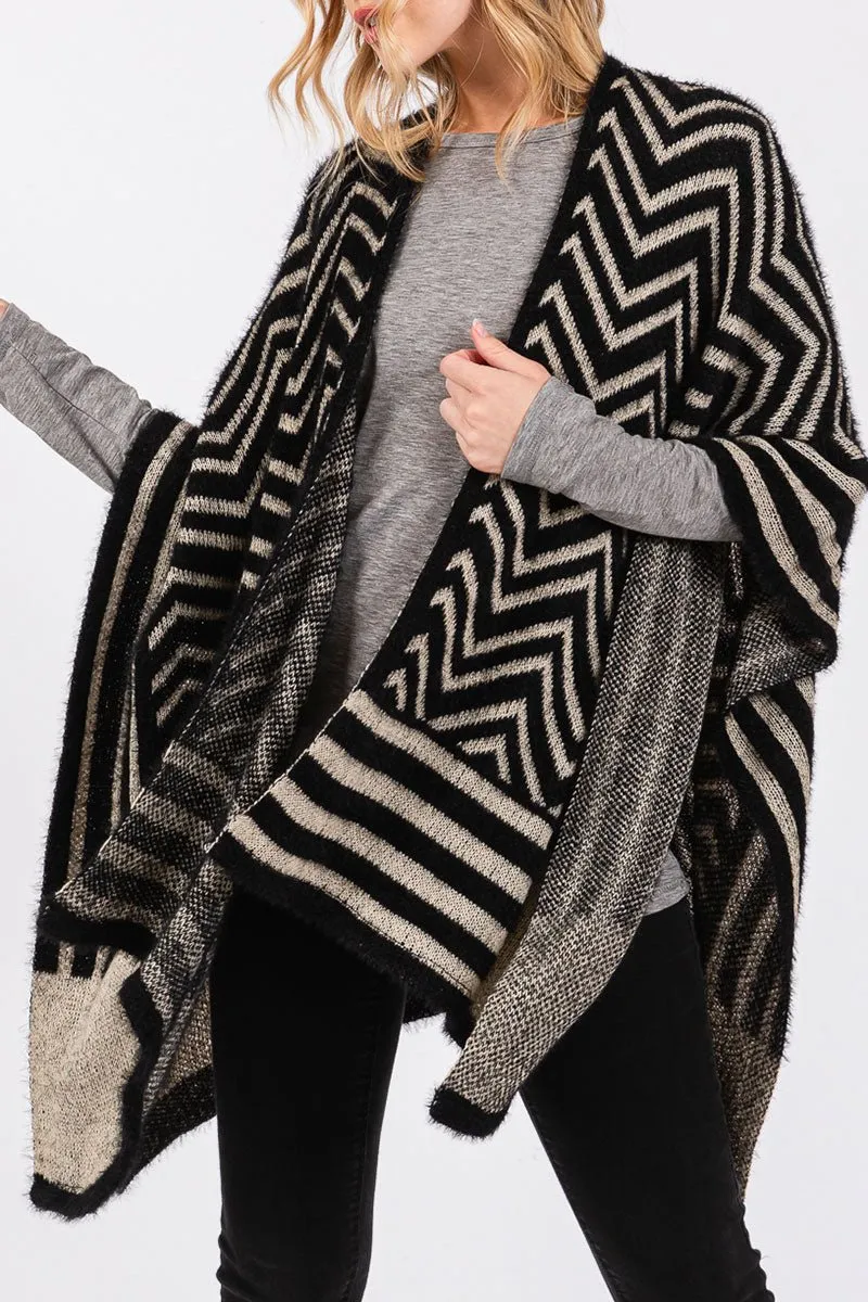 Smoky Mountain Rain Ruana, Black