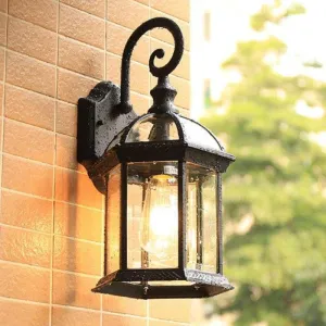 Vintage E27 LED Wall Sconce - Black Bronze Outdoor Light Fixture for Porch, Yard, Garden