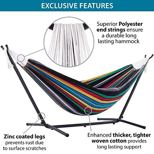 Vivere UHSDO9-27 Hammock, 9', Rio Night with Charcoal Frame