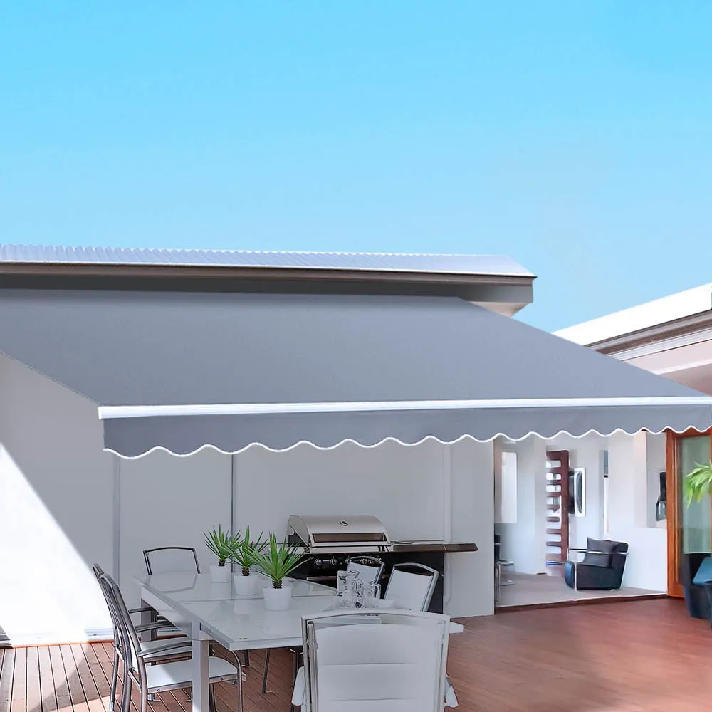 Wall Mounted Folding Arm Window Awning Outdoor Blinds Retractable Canopy 4X2.5M
