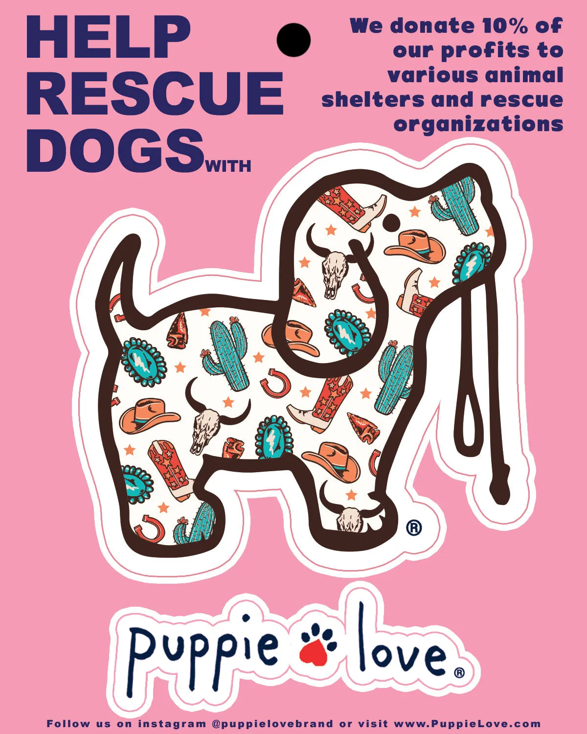 WESTERN PATTERN PUP DECAL