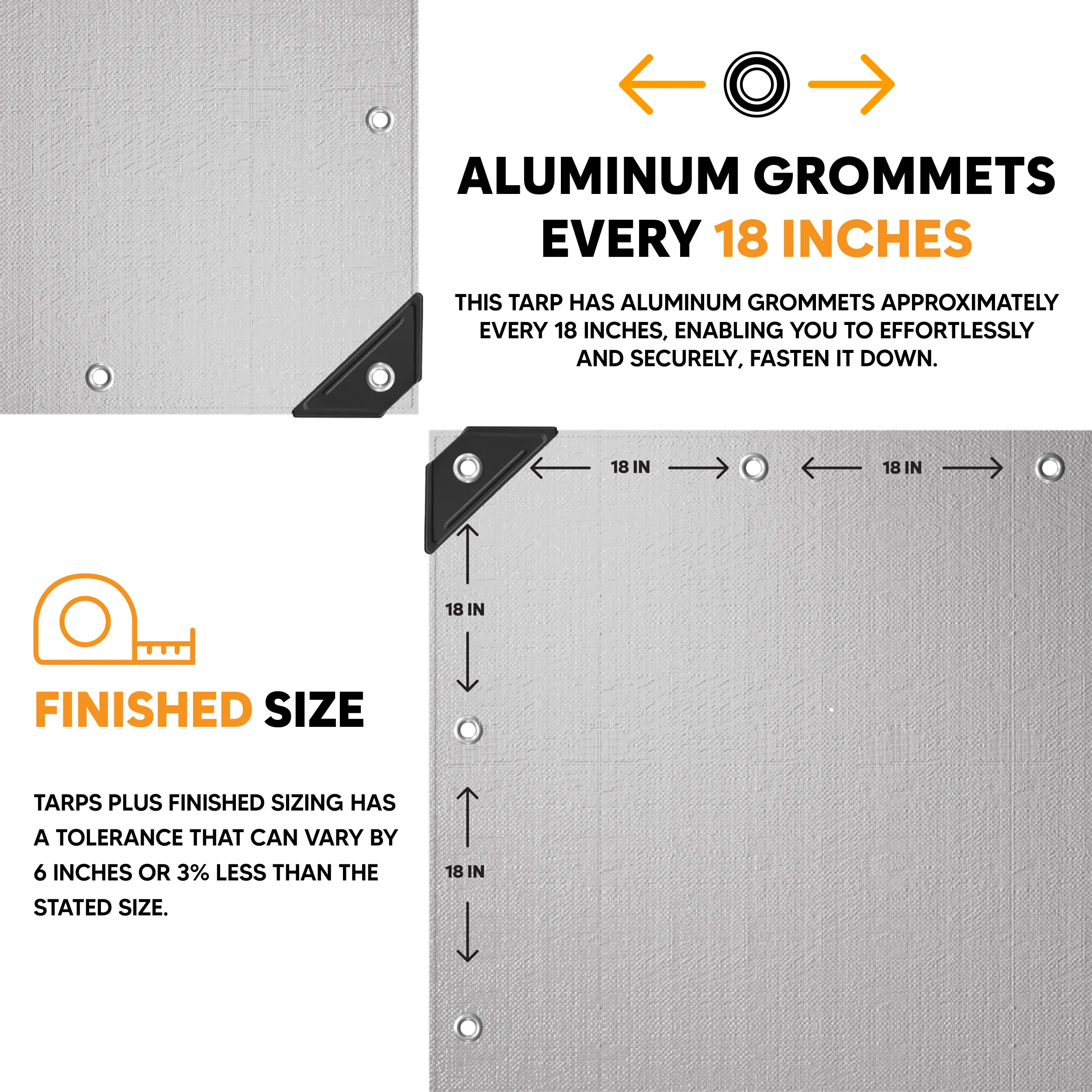 White Poly Tarp 7' x 16' - Blowout Sale