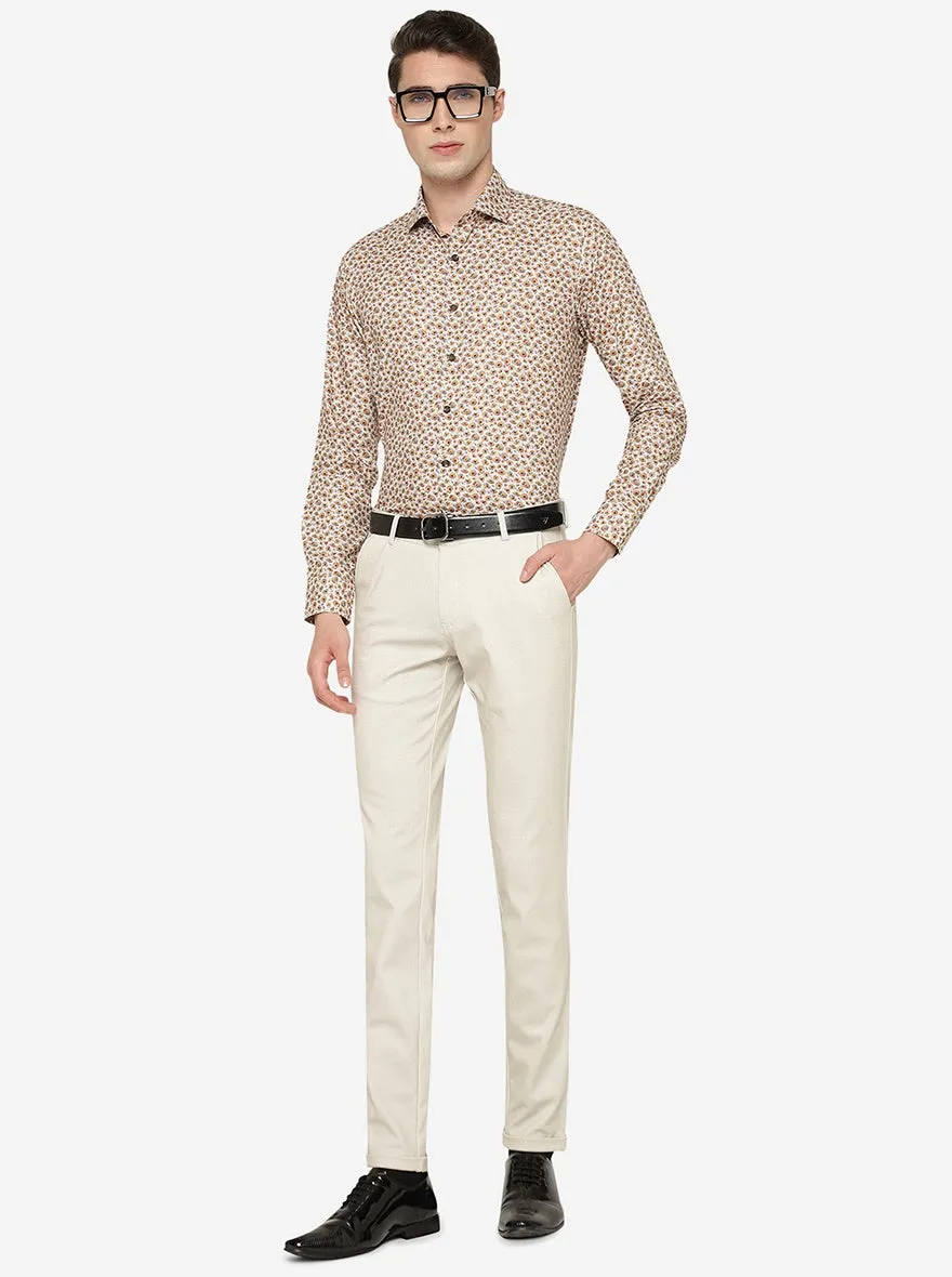 Yellow Flower Printed Slim Fit Party Wear Shirt | JB Studio